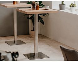 Barový stôl Quadrato 70x70 cm, dub sonoma/nerez%