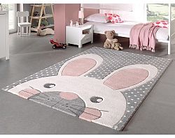 Detský koberec Diamond Kids 120x170 cm, šedý motív zajačik%