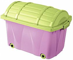 Box detský, 42 l truhlica plastová, fialová/zelená