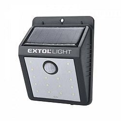 Svetlo LED nástenné so solar. panelom a pohyb. senzorom 120lm, 3,7V/0,5Ah Li-ion