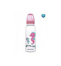 Canpol babies fľaštička s potlačou Love & Sea tyrkysová 250 ml