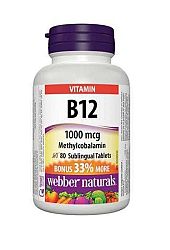Webber Naturals Vitamín B6 + B12 + kyselina listová 120 tabliet