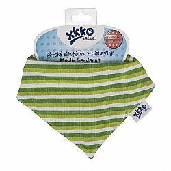 XKKO Bavlnený slintáčik Organic BIO Green Stripes