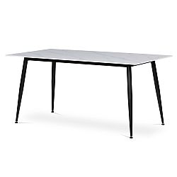 Sconto Jedálenský stôl LUCIAN sivý mramor/čierna, šírka 130 cm