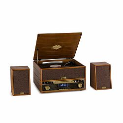 Auna Belle Epoque 1910, retro stereo systém, gramofón, CD prehrávač, reproduktory