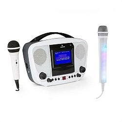 Auna KaraBanga, karaoke systém, bluetooth + mikrofón Kara Dazzl, biely