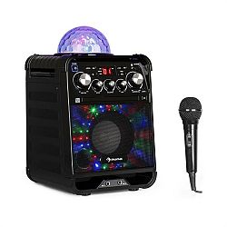Auna Rockstar LED, karaoke systém, CD prehrávač, bluetooth, AUX, 2 x 6,3 mm, čierny