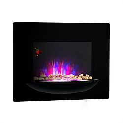 Klarstein Feuerschale, elektrický krb, 1800 W, nástenný, ilúzia plameňov, dekoračné kamene, čierny